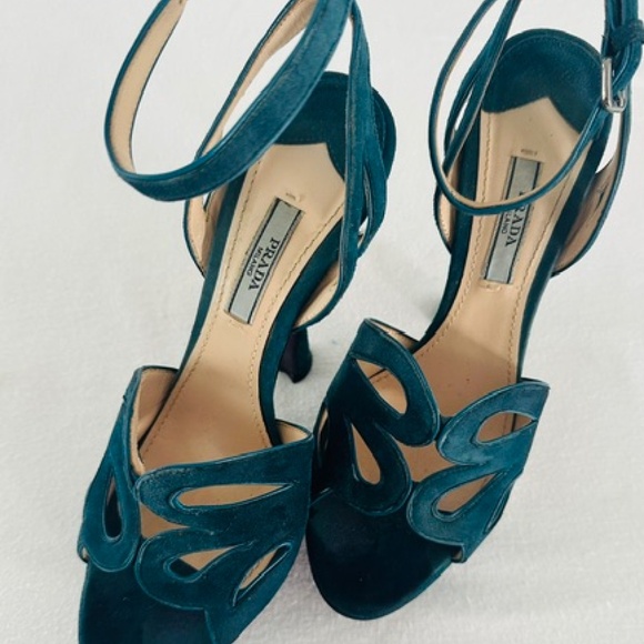 Vintage Prada suede cutout platform sandal - Picture 1 of 11